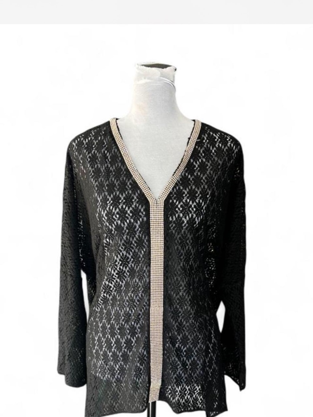 Black & silver diamond patterned with silver trim